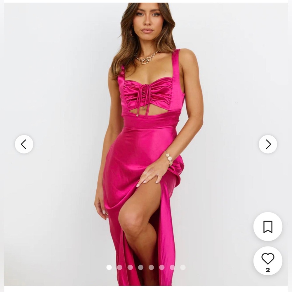 Hello Molly “How about You Midi Dress” in Hot pink